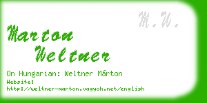 marton weltner business card